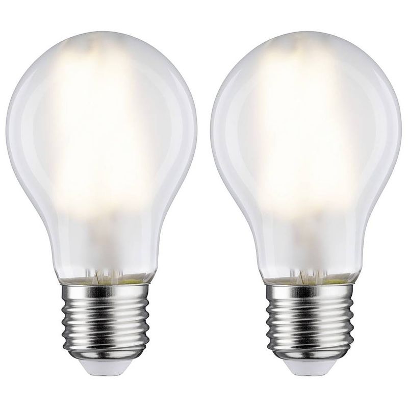 Foto van Paulmann 28642 led-lamp energielabel e (a - g) e27 7 w warmwit (ø x h) 60 mm x 106 mm 2 stuk(s)