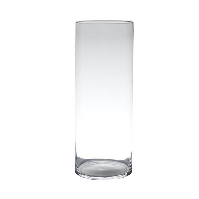 Foto van Transparante home-basics cylinder vorm vaas/vazen van glas 60 x 19 cm - vazen