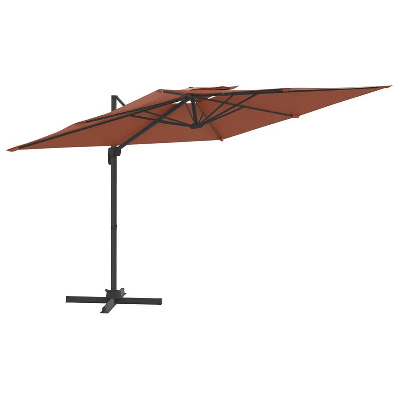 Foto van Vidaxl zweefparasol met dubbele bovenkant 300x300 cm terracotta