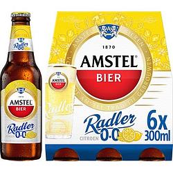 Foto van Amstel radler citroen 0.0 bier fles 6 x 300ml bij jumbo