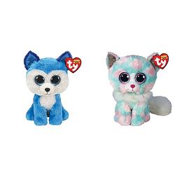 Foto van Ty - knuffel - beanie boo's - prince husky & opal cat