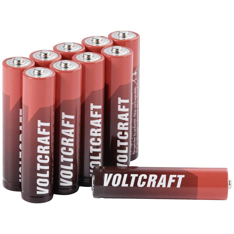 Foto van Voltcraft industrial lr03 aaa batterij (potlood) alkaline 1350 mah 1.5 v 10 stuk(s)