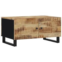 Foto van The living store salontafel massief mangohout - 80 x 50 x 40 cm - met opbergruimte