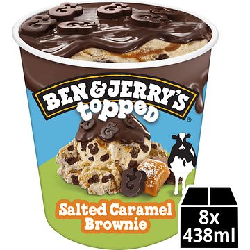 Foto van Ben & jerry's ijs topped salted caramel brownie pint 465ml bij jumbo