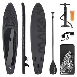 Foto van Opblaasbare stand up paddle board makani xl 380x80x15 cm zwart pvc