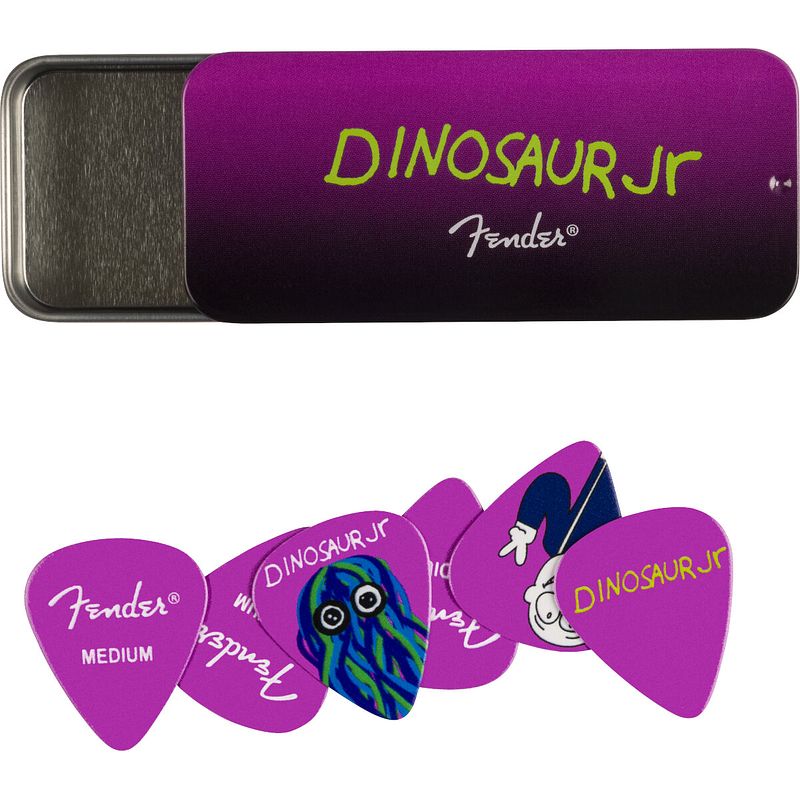 Foto van Fender j mascis dinosaur jr pick tin medium (set van 6 plectrums)