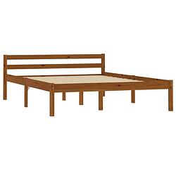 Foto van The living store bedframe grenenhout - 206 x 146 x 60 cm - honingbruin