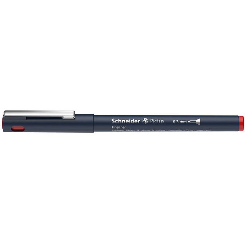 Foto van Schneider fineliner permanent pictus 0,3 mm edelstaal rood