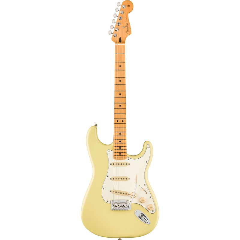 Foto van Fender player ii stratocaster mn hialeah yellow elektrische gitaar