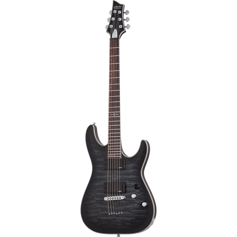 Foto van Schecter c-1 platinum see thru black satin elektrische gitaar