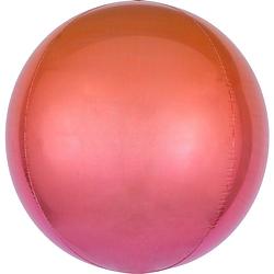 Foto van Amscan folieballon ombré 40 cm rood/oranje