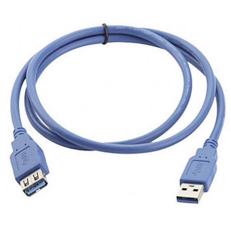 Foto van Manhattan usb-kabel usb 3.2 gen1 (usb 3.0 / usb 3.1 gen1) usb-a stekker, usb-a bus 3.00 m blauw vergulde steekcontacten, ul gecertificeerd 322447-cg