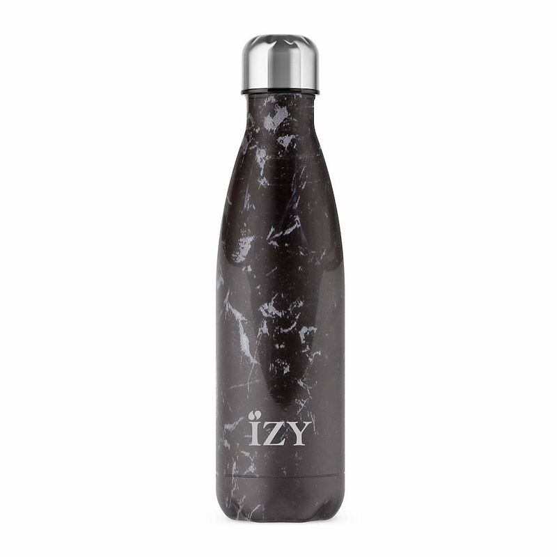 Foto van Izy bottles - thermosfles/isoleerfles 500ml - marmer zwart