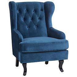 Foto van Beliani alta - fauteuil-blauw-fluweel