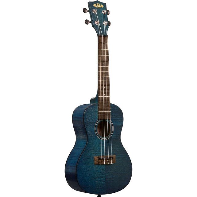 Foto van Kala exotic mahogany blue concert ukelele met gigbag