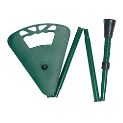 Foto van Classic canes wandelstok met zitje opvouwbaar - flipstick - groen - zithoogte 77 - 84 cm - loop hoogte 87 - 93 cm