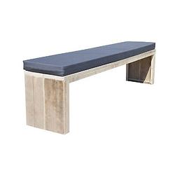 Foto van Wood4you - tuinbank amsterdam steigerhout 130lx43hx38d cm - incl kussen