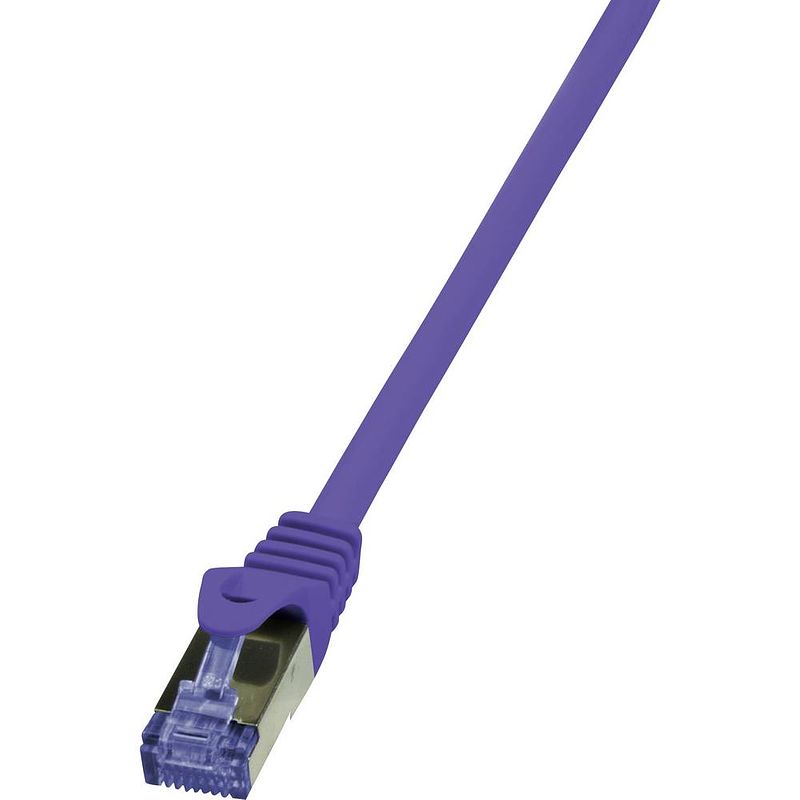 Foto van Logilink cq308vs rj45 netwerkkabel, patchkabel cat 6a s/ftp 7.50 m violet vlambestendig, halogeenvrij, snagless 1 stuk(s)