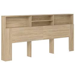 Foto van The living store hoofdbordkast - sonoma eiken - 220 x 19 x 103.5 cm - stevig - extra opbergruimte