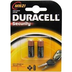 Foto van Duracell a23 23a mn21 k23a security 12v alkaline batterij - 6 stuks (3 blisters a 2 stuks)
