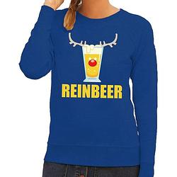 Foto van Foute kersttrui / sweater reinbeer blauw voor dames - kersttruien 2xl (44)