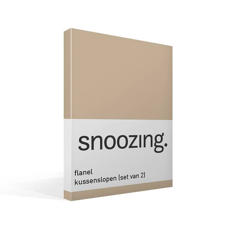 Foto van Snoozing - flanel - kussenslopen - set van 2 - 60x70 - camel