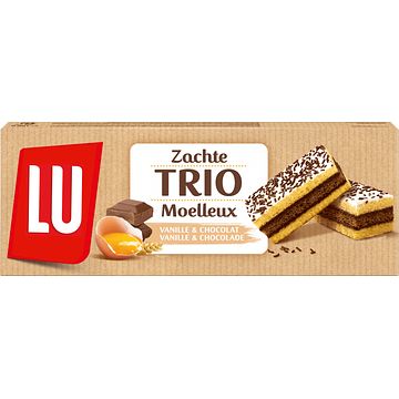 Foto van Lu zachte cake trio vanille & chocolade 6 stuks 180g bij jumbo