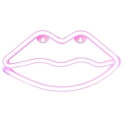 Foto van Neon led lamp lippen - roze - 15x28x2 cm