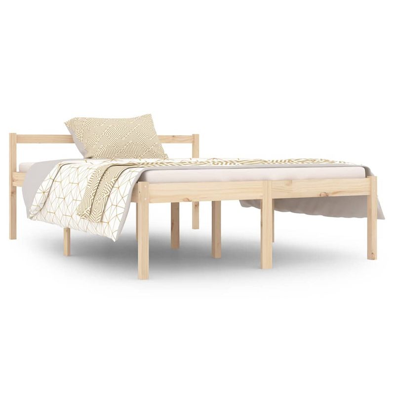 Foto van The living store bedframe grenenhout - double - 135x190 - hoogwaardig materiaal - stevige lattenbodem - comfortabel