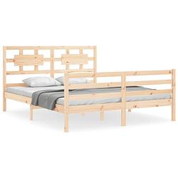 Foto van The living store bedframe grenenhouten - bedframe - 205.5 x 155.5 x 100 cm - multiplex lattenbodem - functioneel