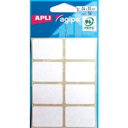 Foto van Agipa witte etiketten in etui ft 24 x 35 mm (b x h), 56 stuks, 8 per blad