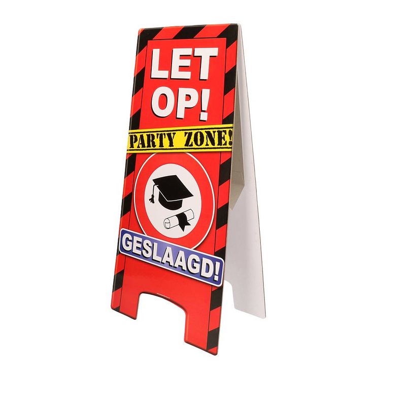 Foto van Waarschuwingsbord geslaagd - feestdecoratieborden