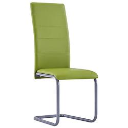 Foto van The living store eetkamerstoelen - groen - kunstleren bekleding - stalen frame - 41x52.5x102.5 cm