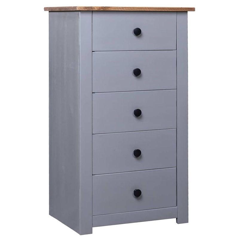 Foto van Vidaxl dressoir panama range 46x40x89 cm grenenhout grijs