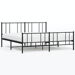 Foto van The living store metalen bedframe - klassiek - 207 x 206 x 90 cm - zwart