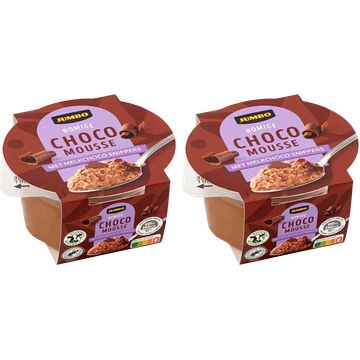 Foto van Jumbo romige chocomousse met melkchoco snippers 2 x 75g