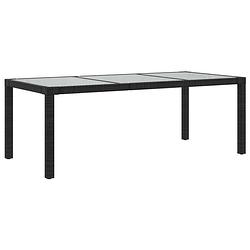 Foto van Vidaxl tuintafel 190x90x75 cm gehard glas en poly rattan black