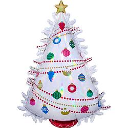 Foto van Anagram folieballon supershape christmas tree 66 x 91 cm wit