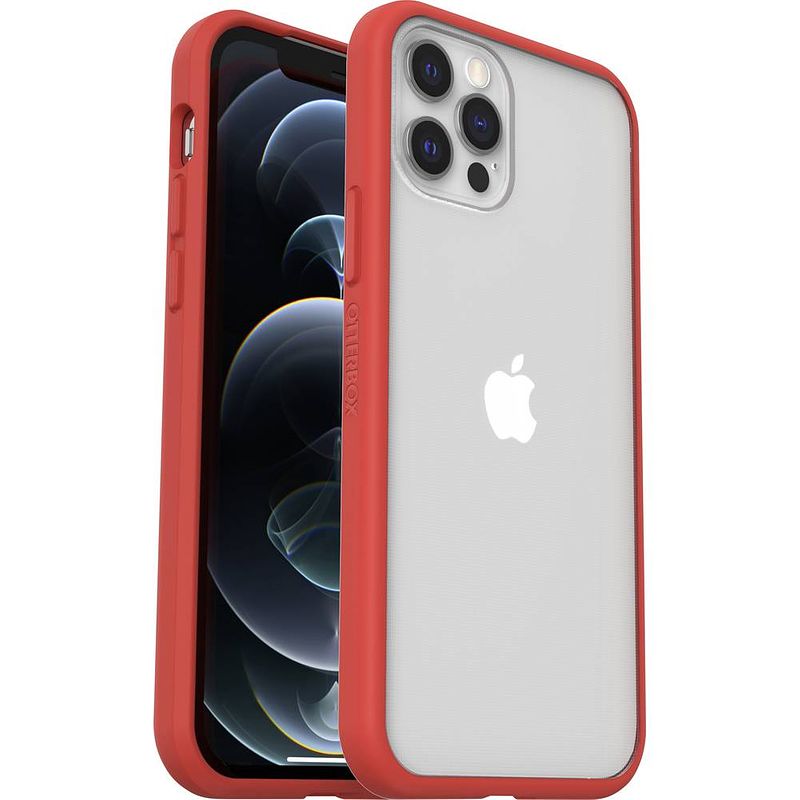 Foto van Otterbox react backcover apple iphone 12, iphone 12 pro rood, transparant