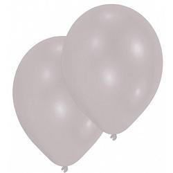 Foto van Amscan ballonnen metallic 27,5 cm latex zilver 25 stuks