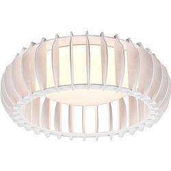 Foto van Led plafondlamp - plafondverlichting - trion manto - 16.5w - warm wit 3000k - dimbaar - rond - mat wit - kunststof