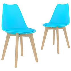 Foto van Vidaxl eetkamerstoelen 2 st kunststof blauw