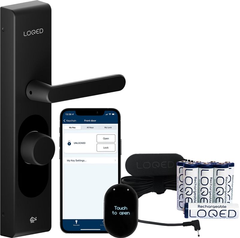 Foto van Loqed touch smart lock zwart + power kit