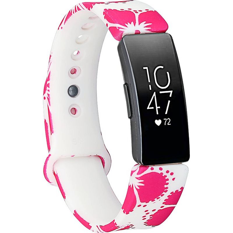 Foto van Smartphoneclip - bandje pink flowers - voor fitbit inspire (hr,2)