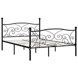 Foto van The living store metalen bedframe - elegant en klassiek - 211 x 129 x 105 cm - zwart