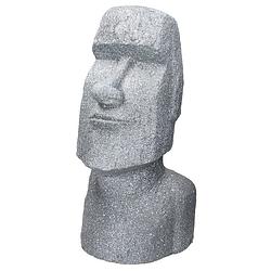 Foto van Moai rapa nui hoofdfiguur grijs, 28x25x56 cm, gegoten steenhars