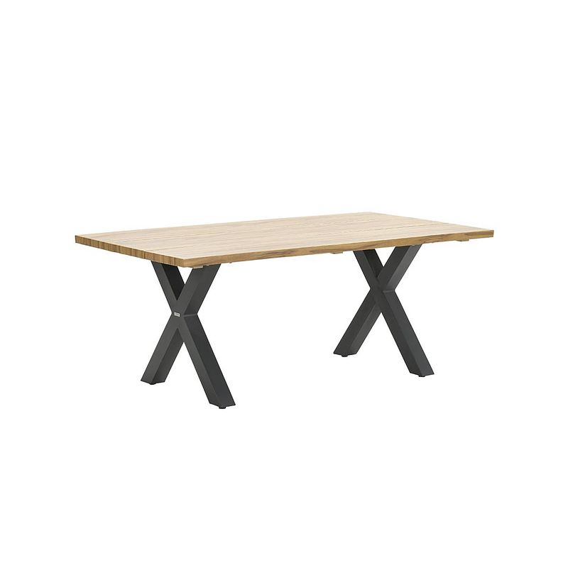 Foto van Garden impressions zeus dining tafel 180x100 -x-stijl-black/teak look