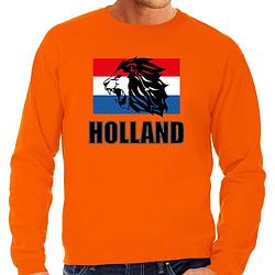 Foto van Oranje fan sweater / trui holland met leeuw en vlag ek/ wk voor heren l - feesttruien