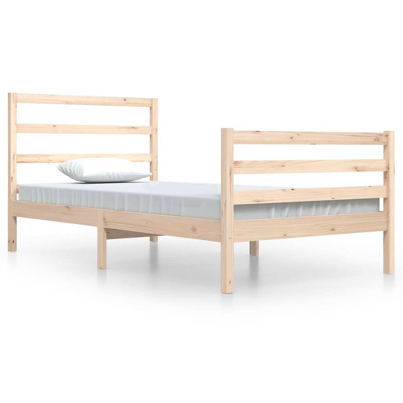 Foto van The living store houten bedframe - grenenhout - 205.5 x 105.5 x 100 cm - 100 x 200 cm - onbehandeld