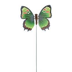 Foto van Metalen vlinder groen 15 x 60 cm op steker - tuinbeelden